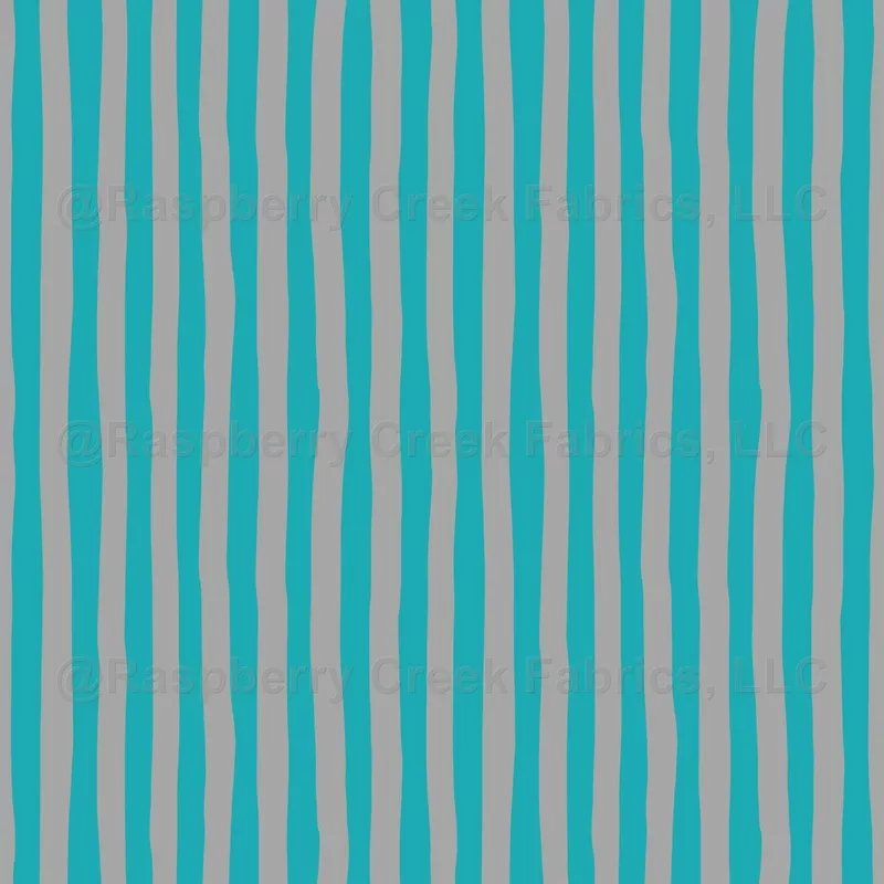 Turquoise & Gray Wonky Stripes