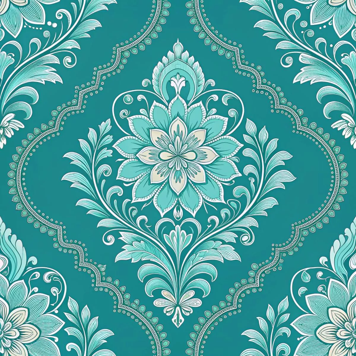 Turquoise Night Birds Pattern 22 Quilting Cotton Fabric