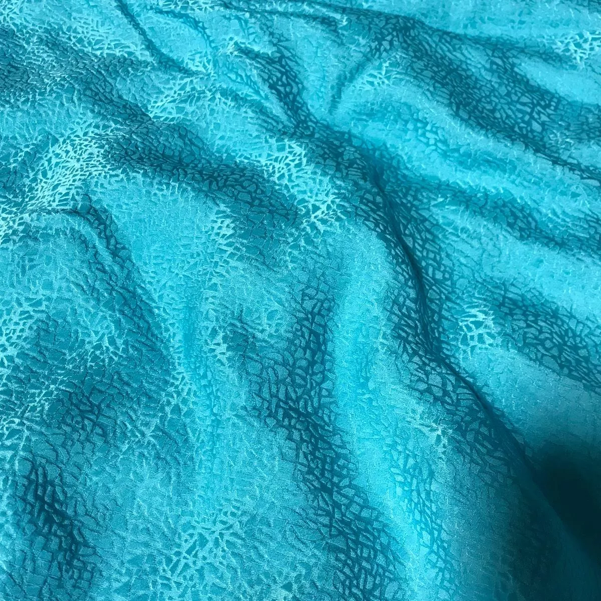 Turquoise Pebbles – Hand Dyed Silk Jacquard