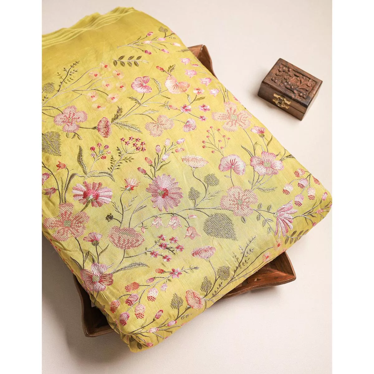 tussar-silk-embroidered-fabric TUSSAR SILK EMBROIDERED FABRIC