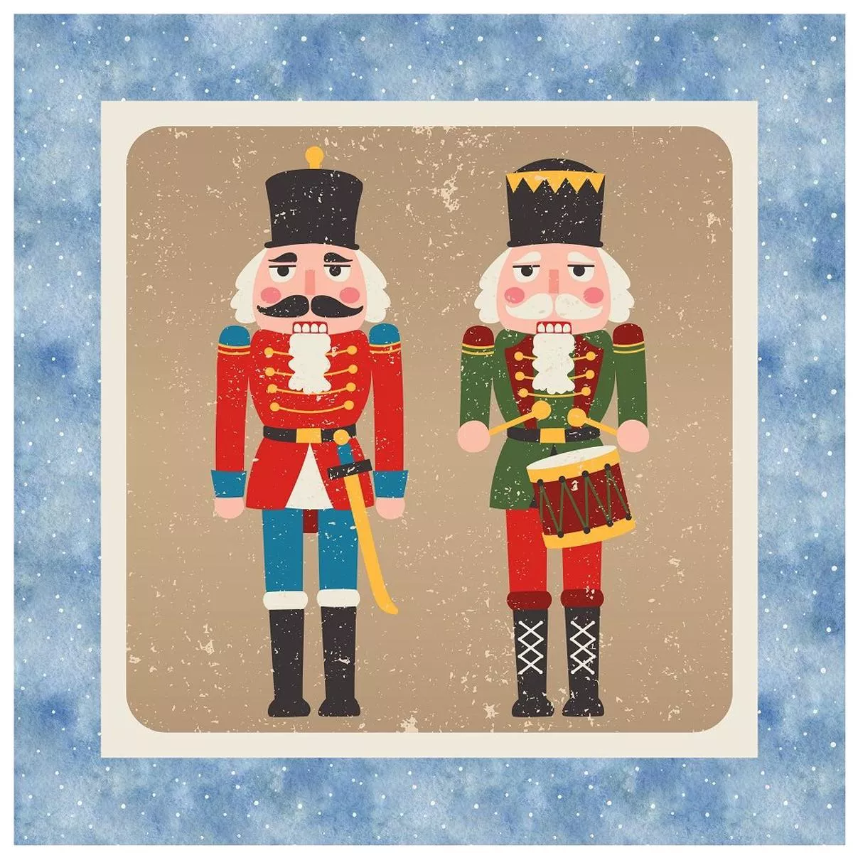 two-grunge-nutcrackers-pillow-fabric-panels Two Grunge Nutcrackers Pillow Fabric Panels