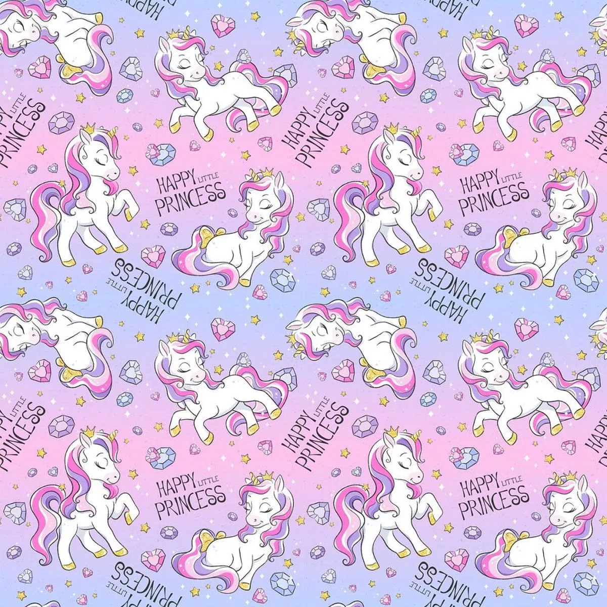 unicorns-diamonds-follow-your-dreams-fabric-multi Unicorns and Diamonds Follow Your Dreams Fabric – Multi