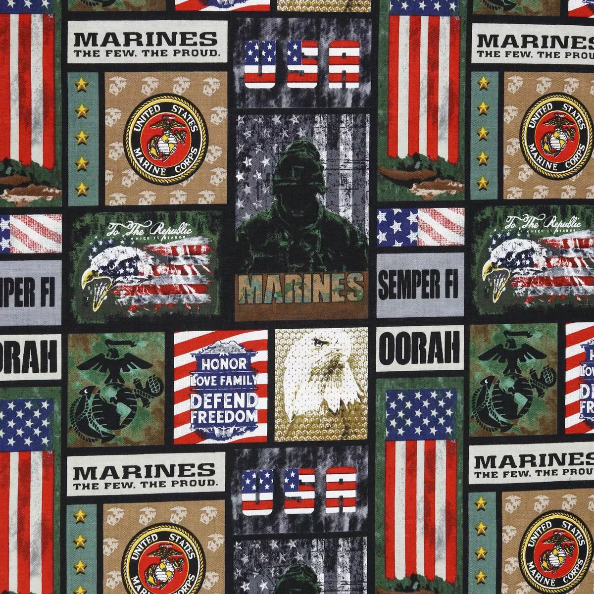 us-military-fabric-collection-marines-camo-flag-blocks US Military Fabric Collection – Marines Camo Flag Blocks