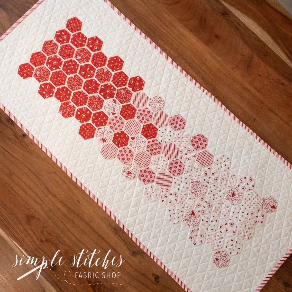 valentine-hexie-runner-kit-white-backing Valentine Hexie Runner Kit – White Backing