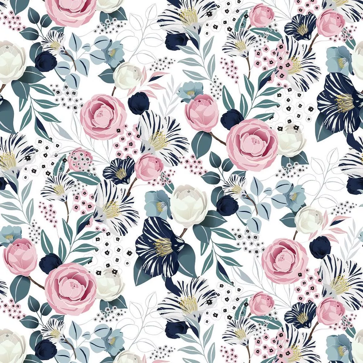 variety-spring-flowers-fabric Variety of Spring Flowers Fabric