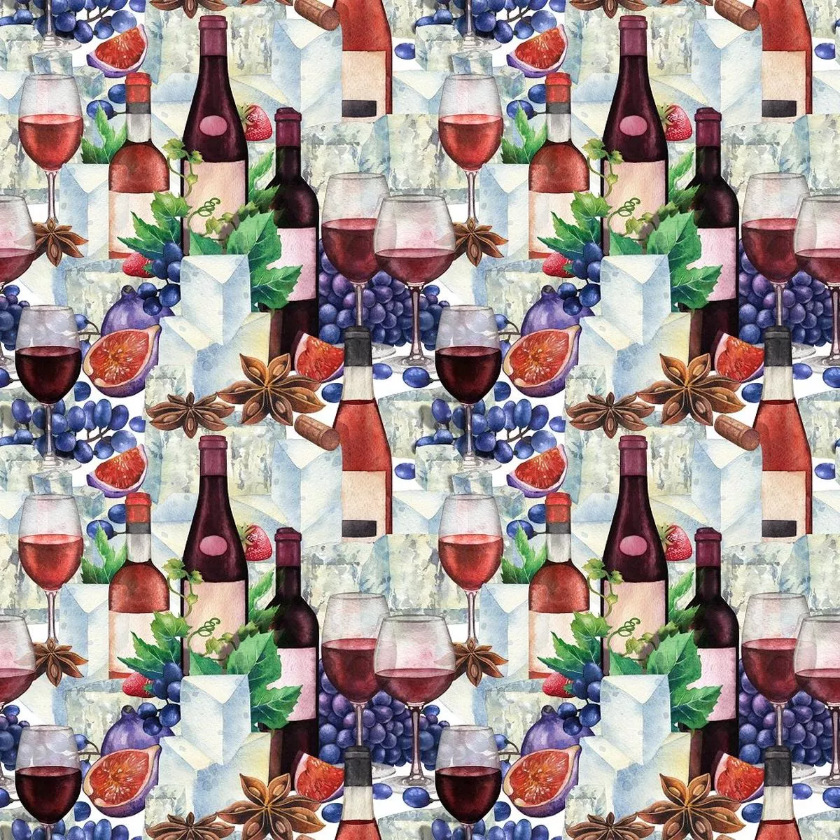 various-red-wine-cheese-fabric Various Red Wine & Cheese Fabric