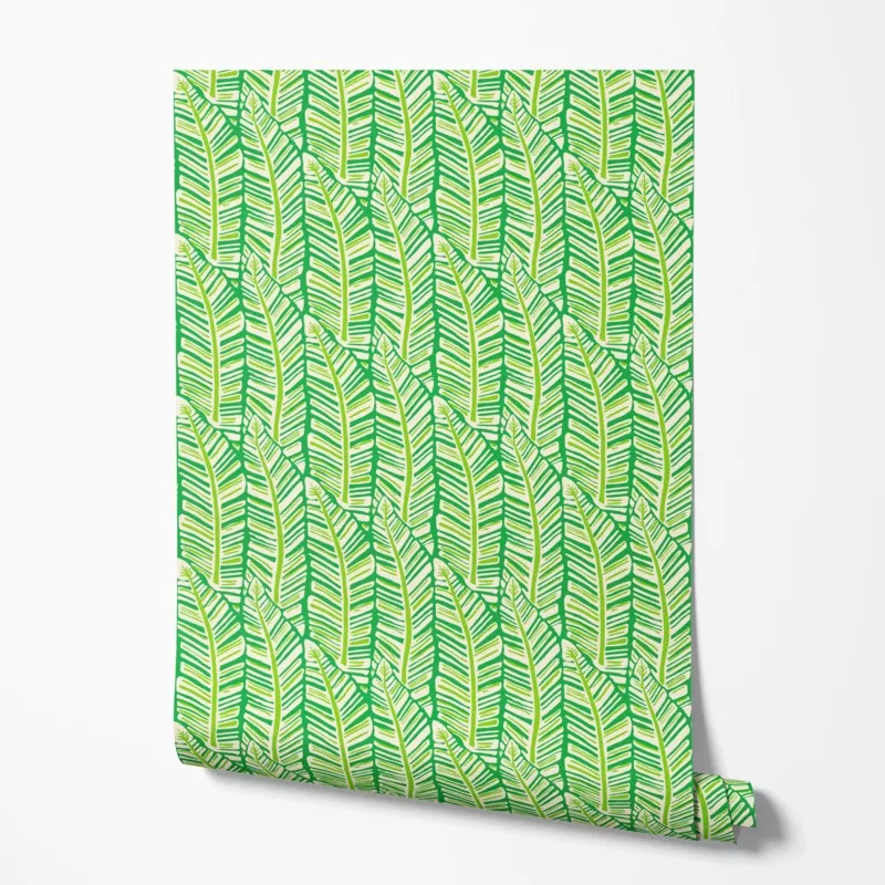 vertical-palm-fronds-in-bright-green-wallpaper Vertical Palm Fronds in Bright Green Wallpaper