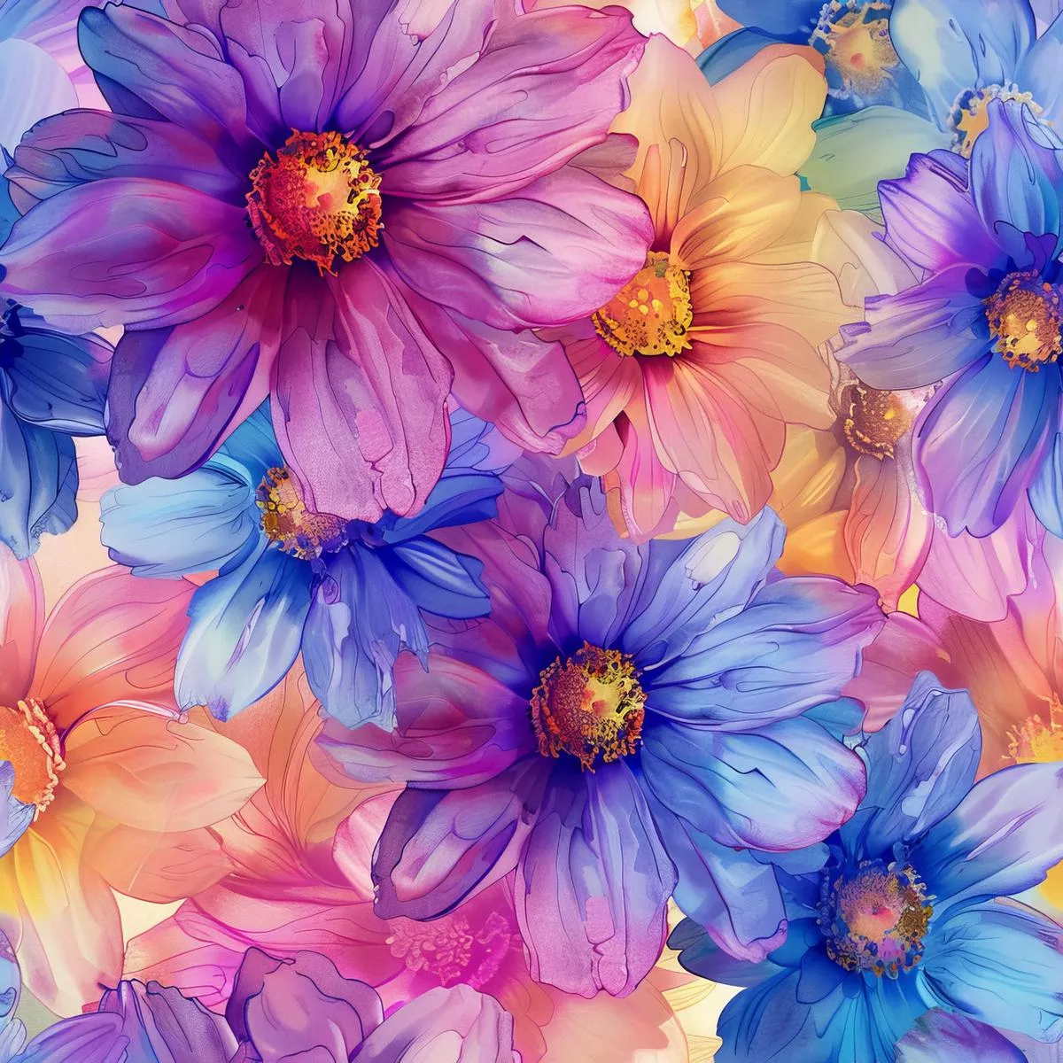 Vibrant Cosmo Flowers Pattern 12 Quilting Cotton Fabric