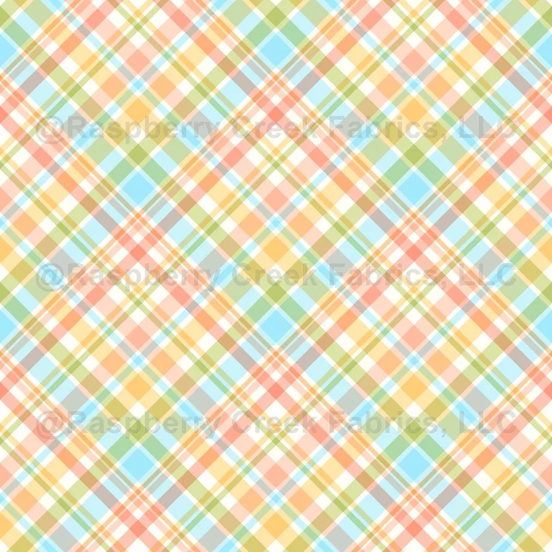 Vibrant Pastel Spring Plaid Pattern In Yellow Red Green And Blue