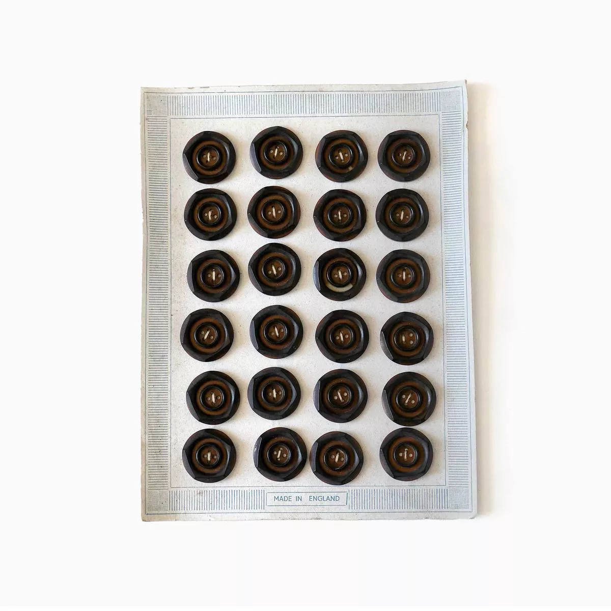 Vintage Button Cards – Pentagon Brown