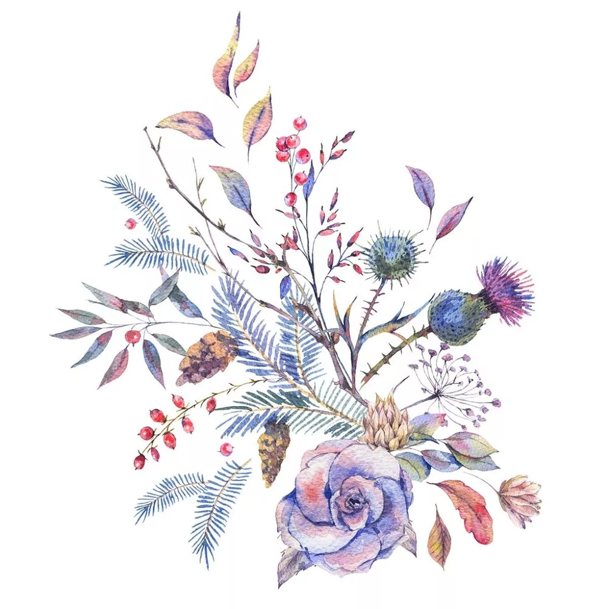 vintage-florals-branches-fabric-panel Vintage Florals Branches Fabric Panel