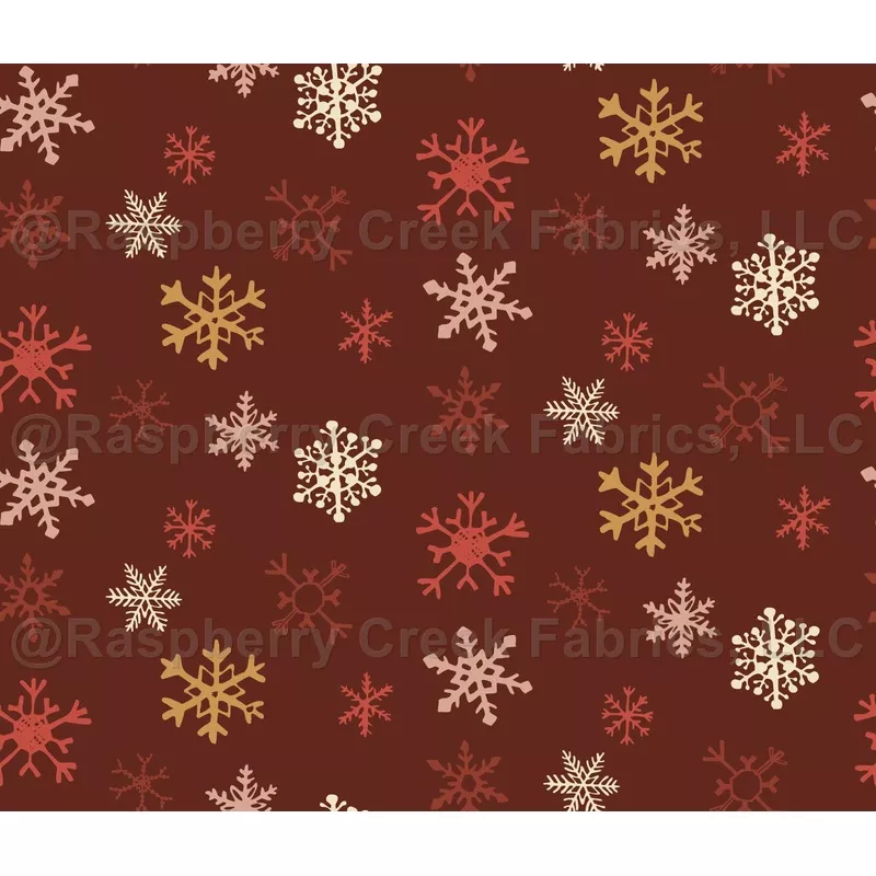 Vintage Snowflakes Burgundy