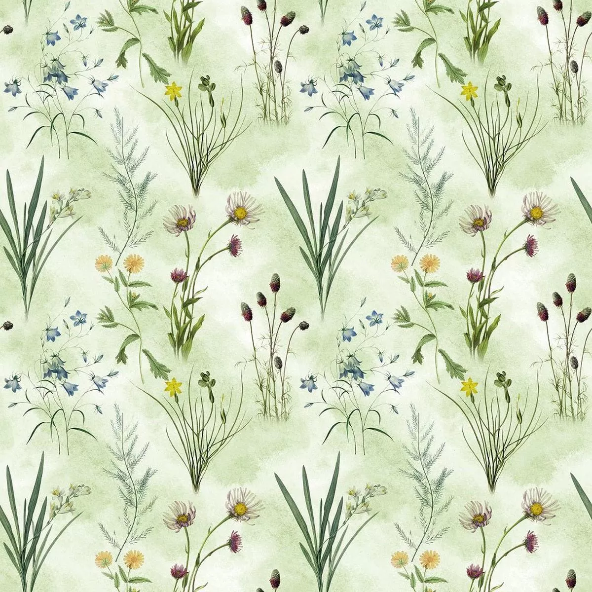 vintage-wildflowers-3-fabric-green Vintage Wildflowers #3 Fabric – Green