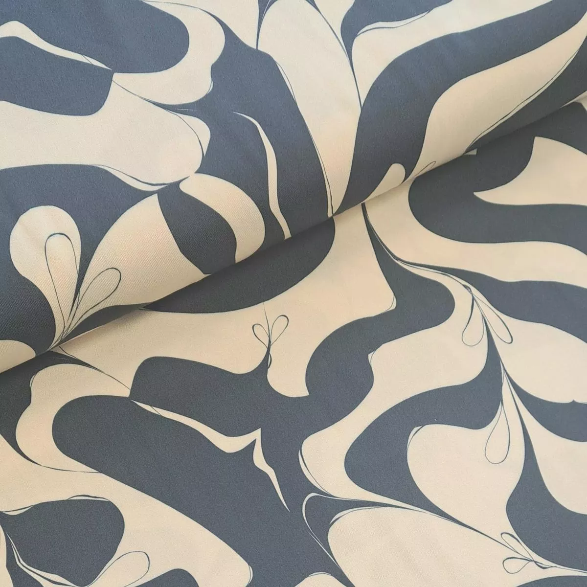 viscose-twill-blue-cream-leaf-by-light-lush Viscose Twill – Blue/Cream Leaf by Light & Lush