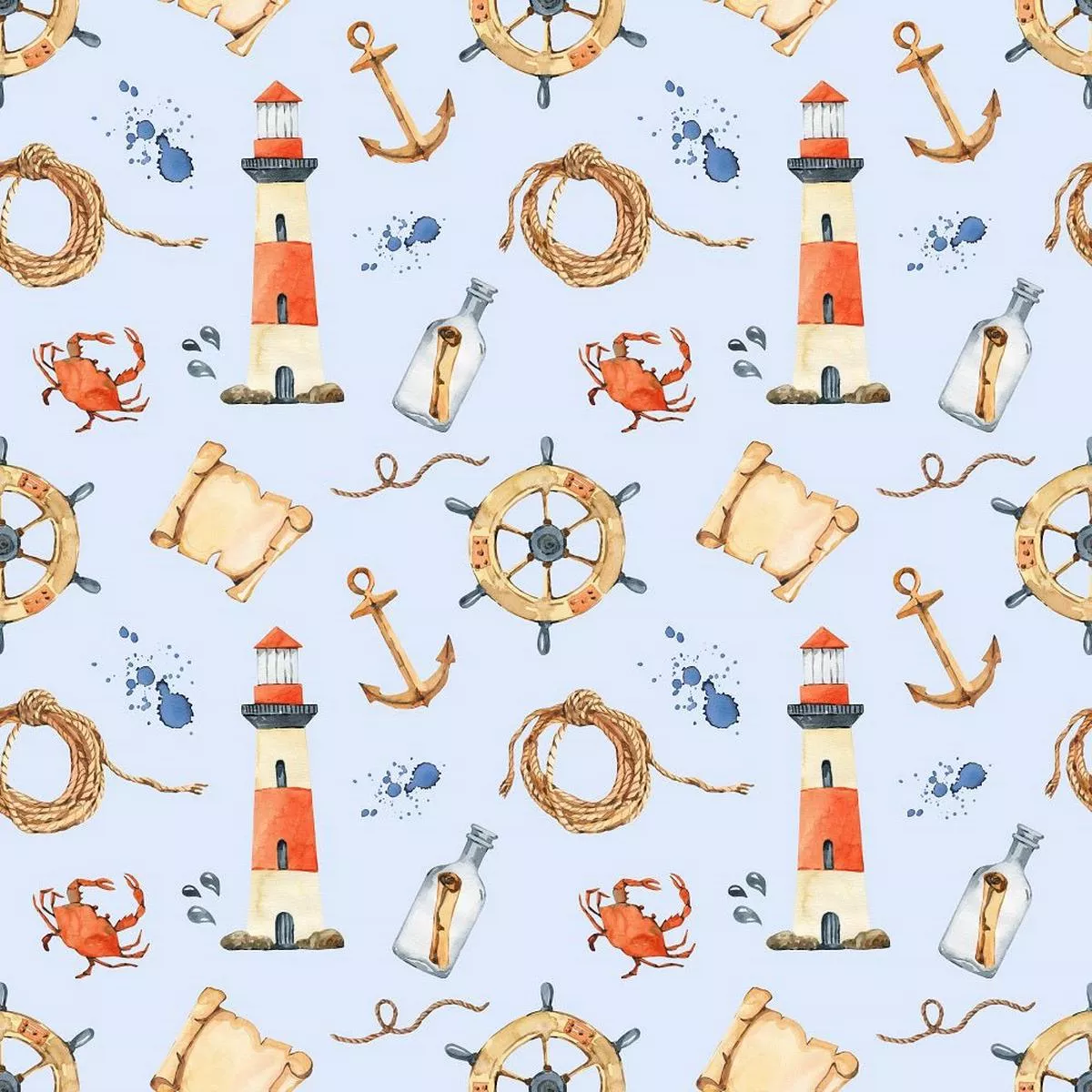watercolor-allover-nautical-fabric-blue Watercolor Allover Nautical Fabric – Blue