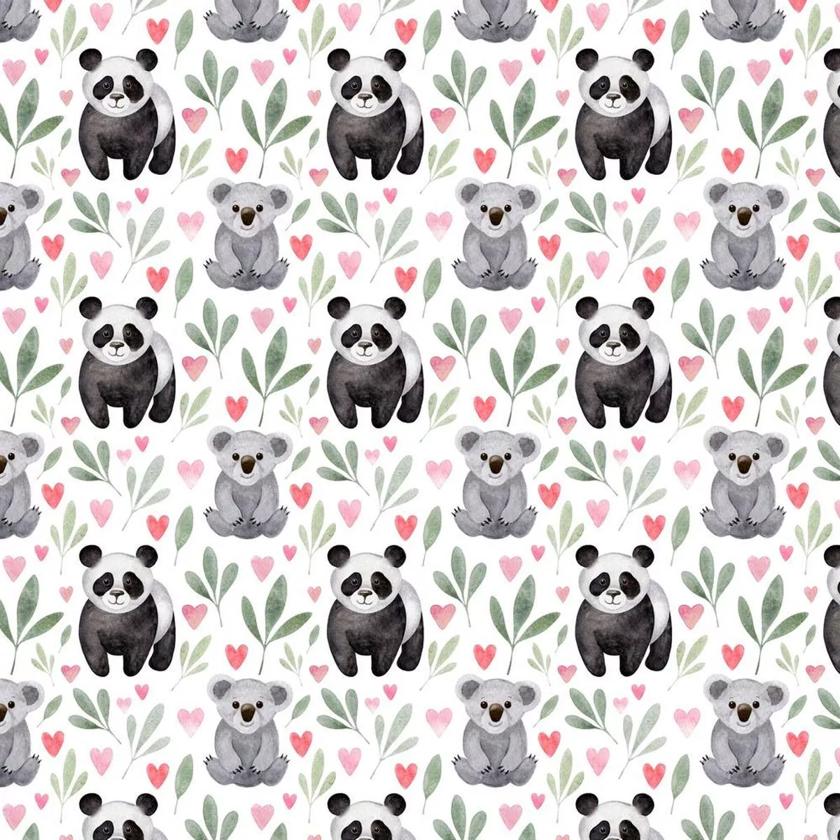 watercolor-baby-panda-koala-fabric Watercolor Baby Panda & Koala Fabric