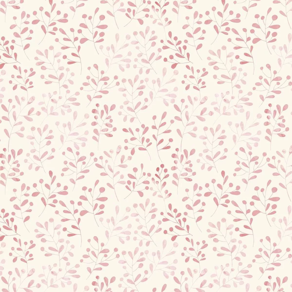 Watercolor Branches Fabric – Pink