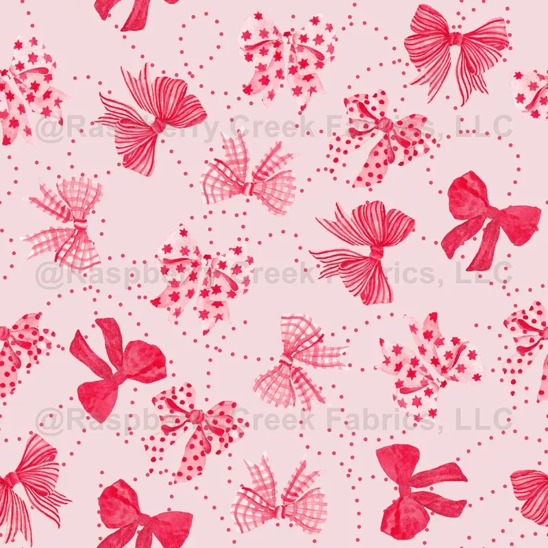 Watercolor Coquette Valentine Ribbon Pattern – Red