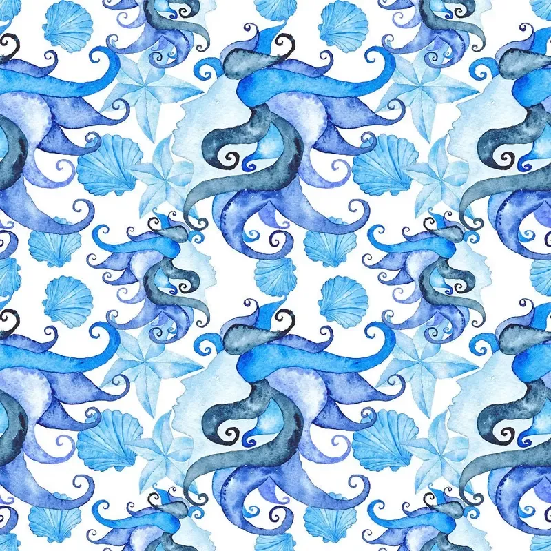 watercolor-nautical-allover-fabric Watercolor Nautical Allover Fabric