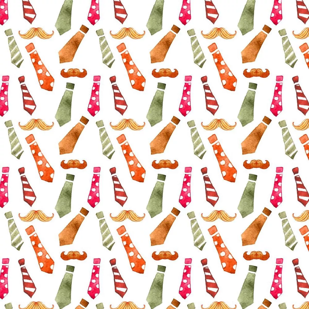 watercolor-ties-mustaches-fabric Watercolor Ties & Mustaches Fabric