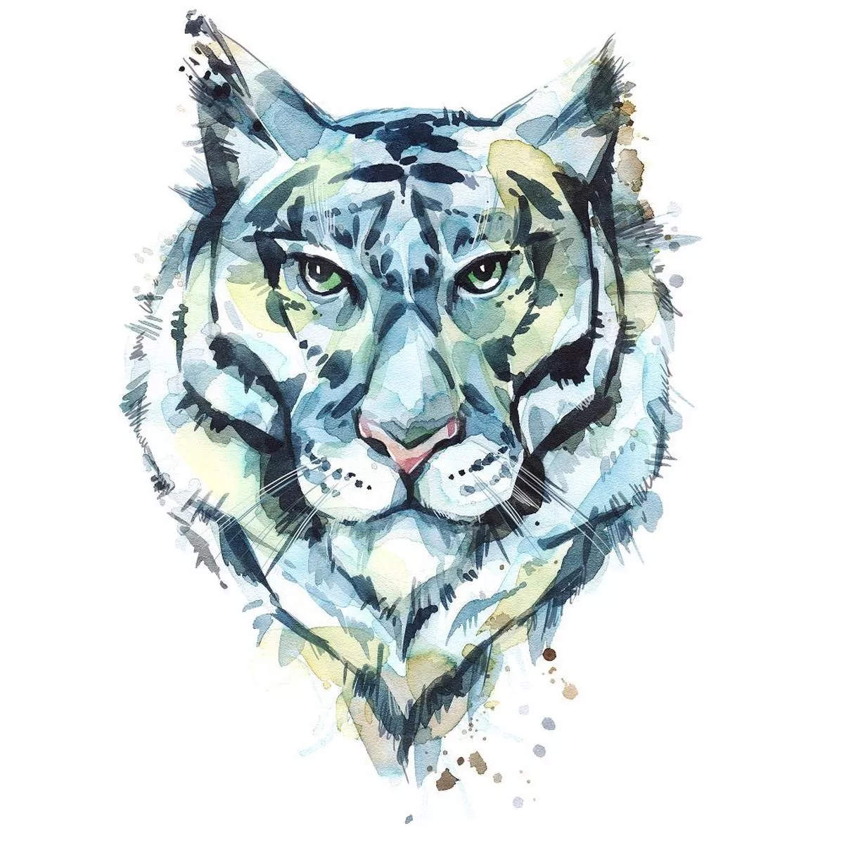 watercolor-tiger-fabric-panel Watercolor Tiger Fabric Panel
