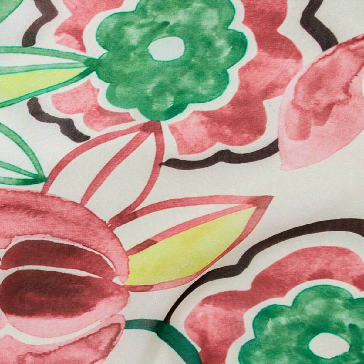 Watercolour Floral Georgette Ecru Rose