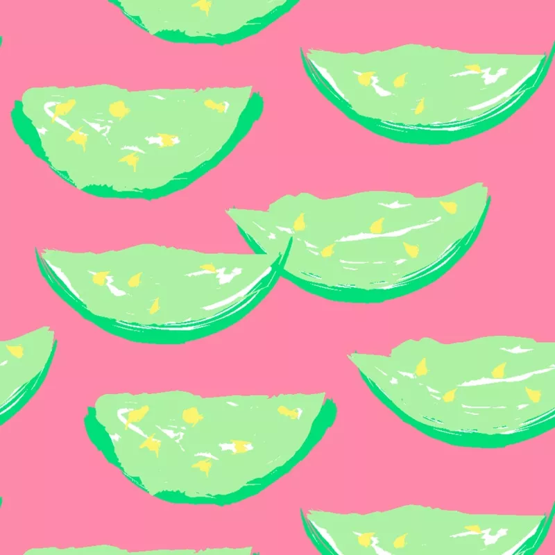 watermelon-slices-on-pink-lime-green-fabric Watermelon Slices on Pink & Lime Green Fabric