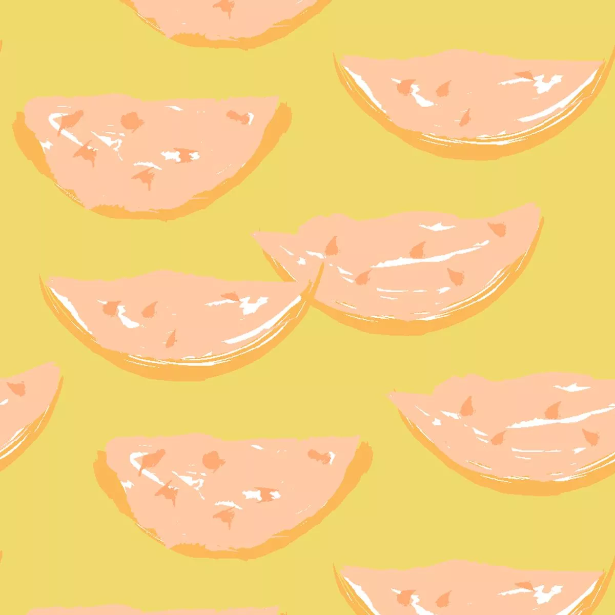 watermelon-slices-on-yellow-peach-fabric Watermelon Slices on Yellow & Peach Fabric
