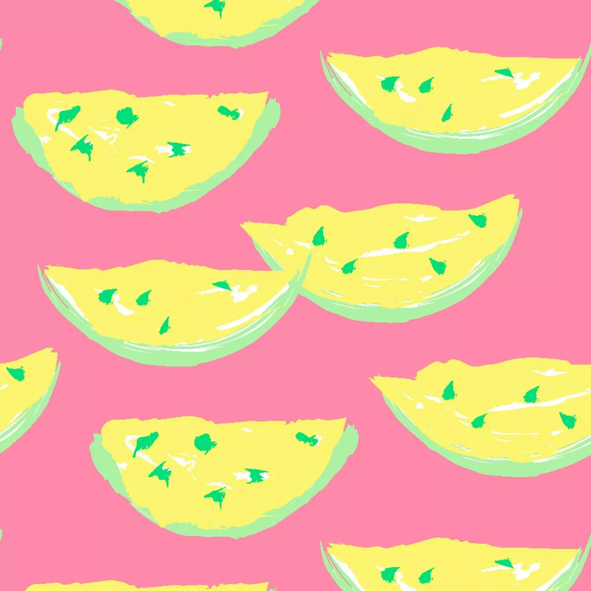 watermelon-slices-on-yellow-pink-fabric Watermelon Slices on Yellow & Pink Fabric