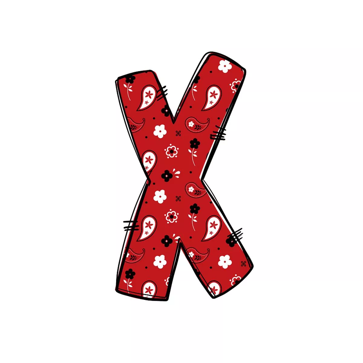Western Cowboy ”X” Paisley Fabric Panel
