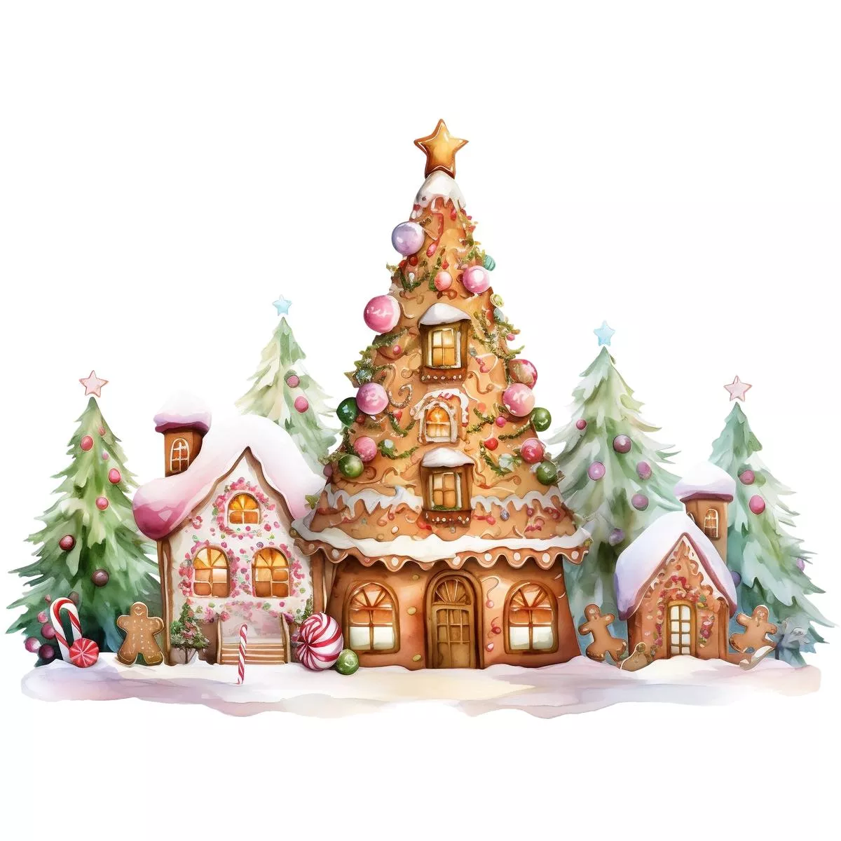 whimsical-christmas-tree-2-fabric-panel Whimsical Christmas Tree #2 Fabric Panel
