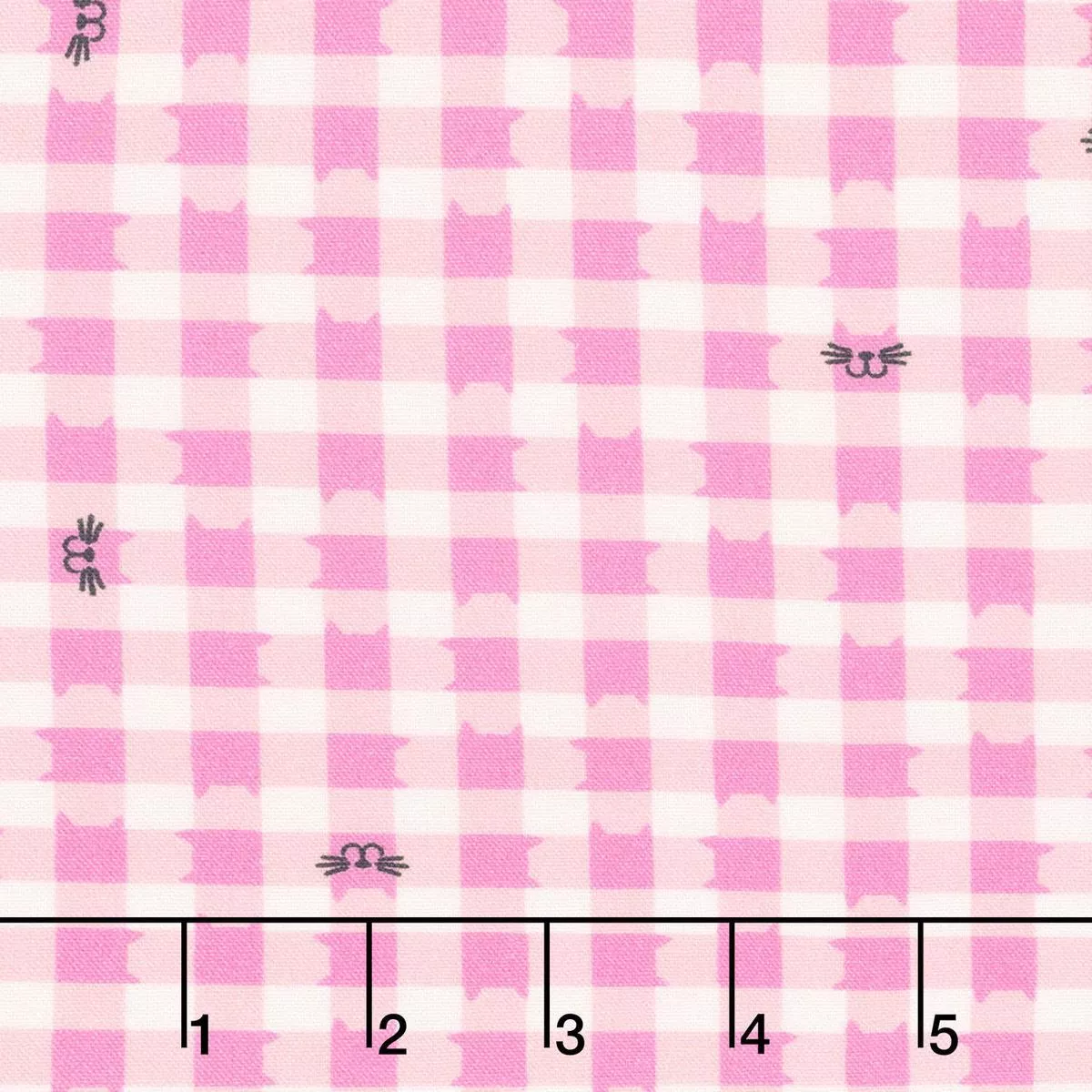 whisker-wonderland-cat-gingham-pink-lemonade-yardage Whisker Wonderland – Cat Gingham Pink Lemonade Yardage