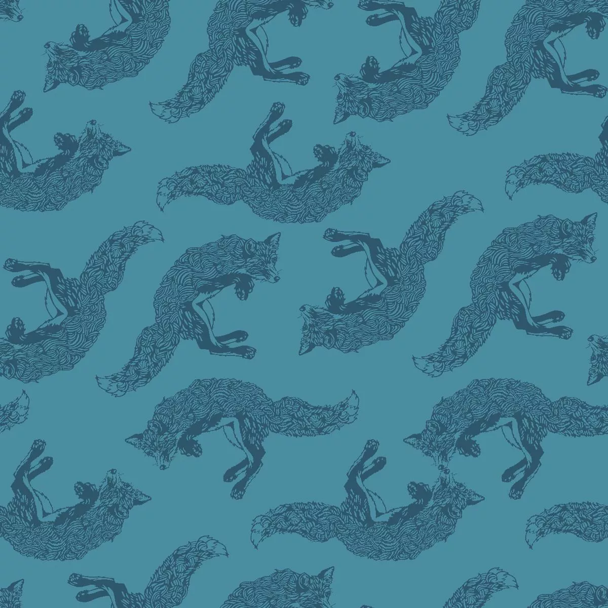 whiskey-ginger-playful-fox-teal-fabric Whiskey Ginger Playful Fox Teal Fabric
