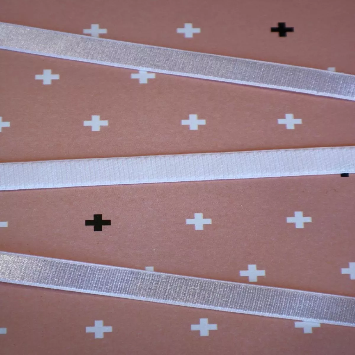 White 3/8″ (10mm) Plush Back Satin Strap Elastic