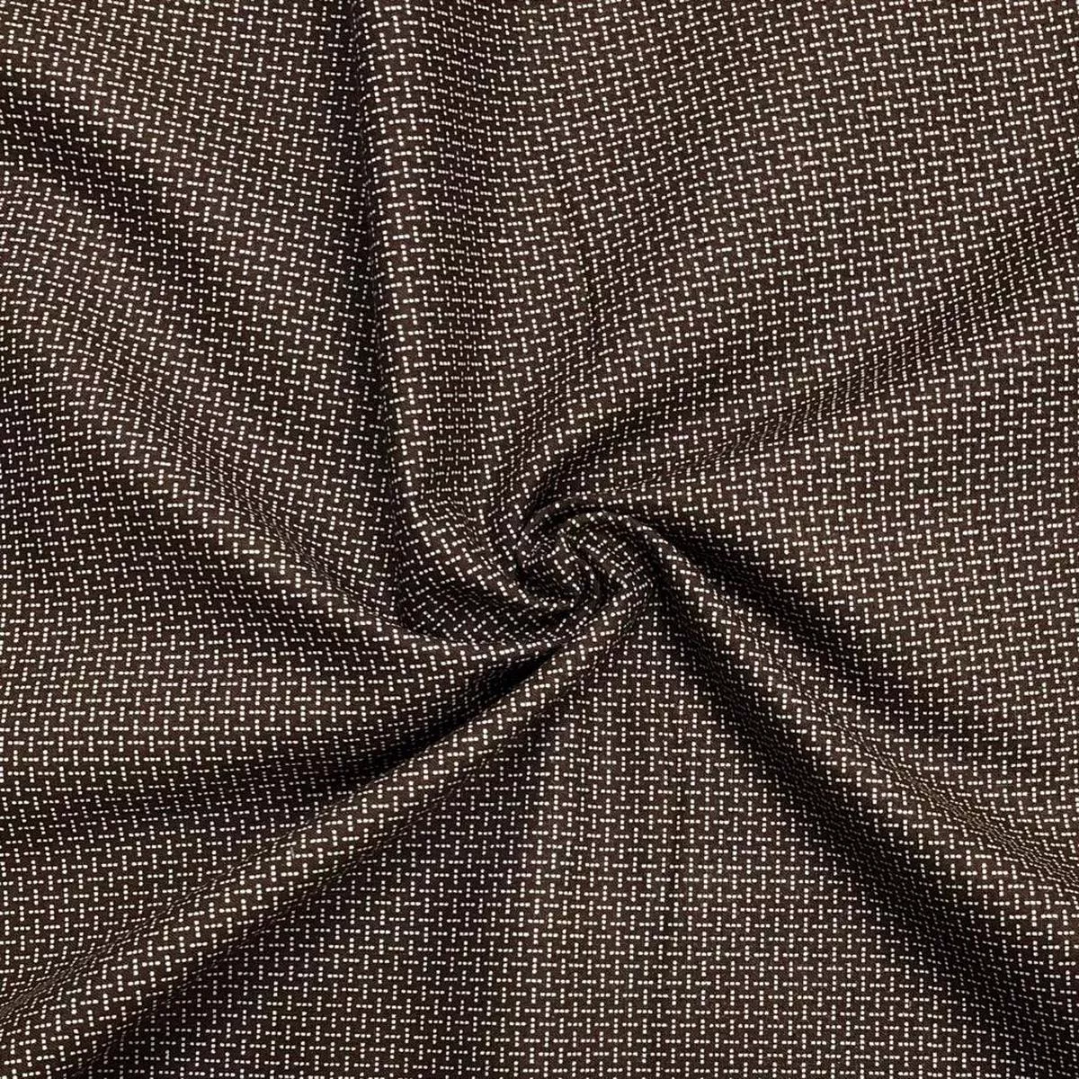 white-dots-on-brown-cotton-fabric White Dots on Brown Cotton Fabric