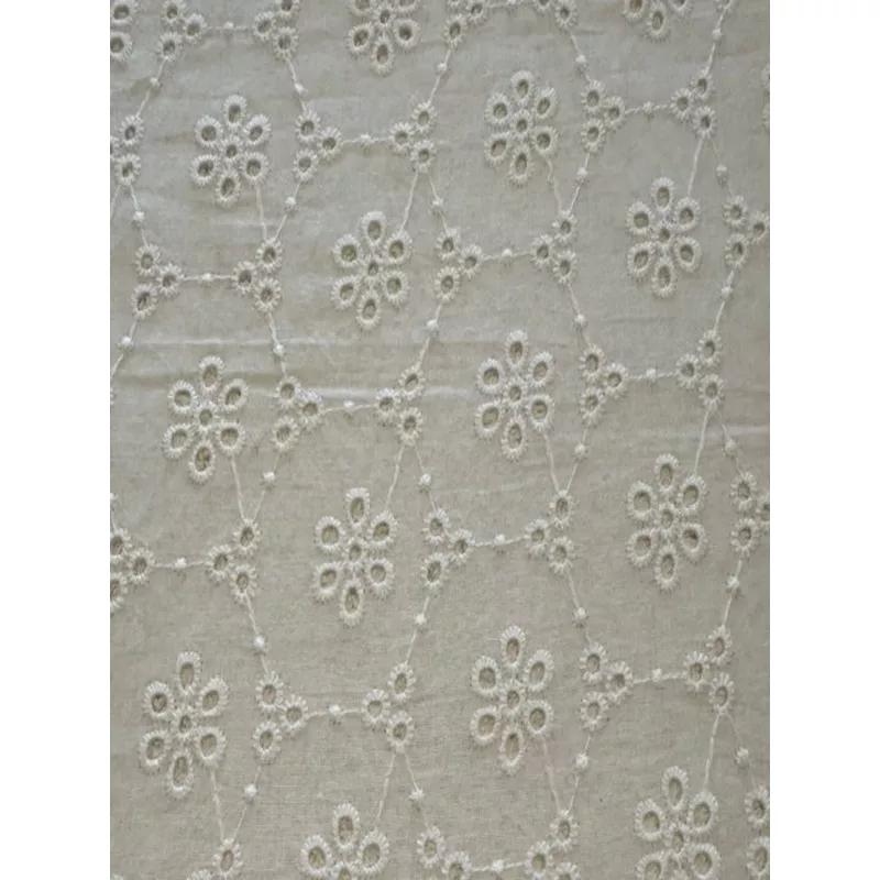 white-flower-broderie-anglaisediamond-patterned-cotton White Flower Broderie AnglaiseDiamond Patterned Cotton