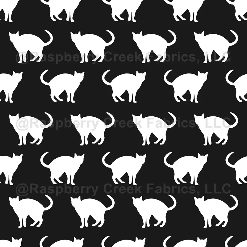 white-kitty-cat-silhouettes-on-black White Kitty Cat Silhouettes on Black
