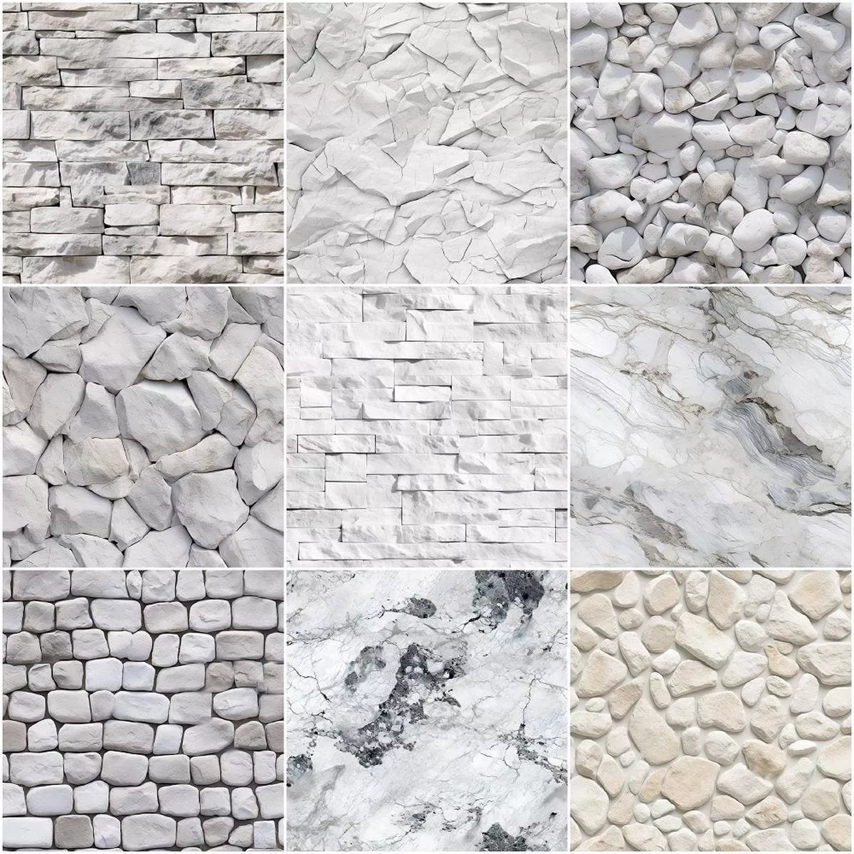 White Stone Texture Fat Quarter Bundle – 9 Pieces