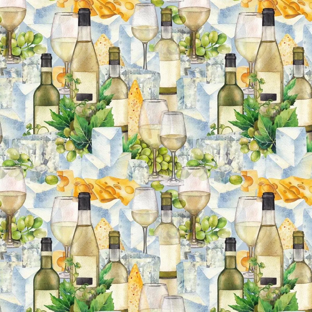 White Wine Evening Fabric – Multi