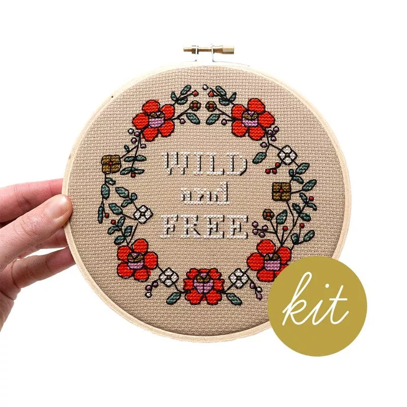 wild-free-cross-stitch-kit-junebug-darlin Wild and Free Cross Stitch Kit (Junebug and Darlin)