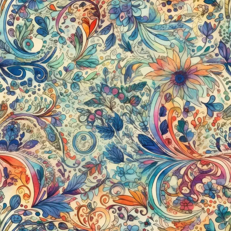wild-watercolor-paisleys-pattern-3-fabric Wild Watercolor Paisleys Pattern #3 Fabric