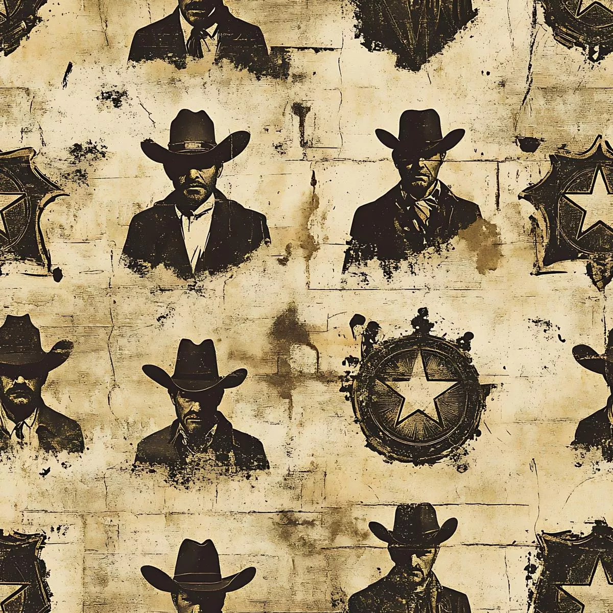 wild-west-wanted-signs-pattern-5-quilting-cotton-fabric Wild West Wanted Signs Pattern 5 Quilting Cotton Fabric