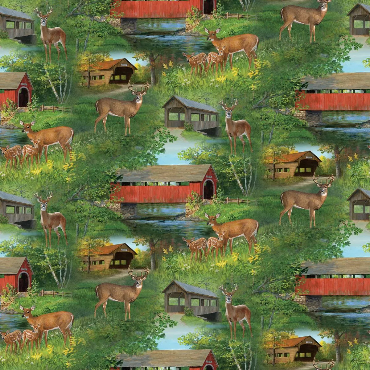 wild-wings-covered-bridge-scenic-fabric Wild Wings Covered Bridge Scenic Fabric