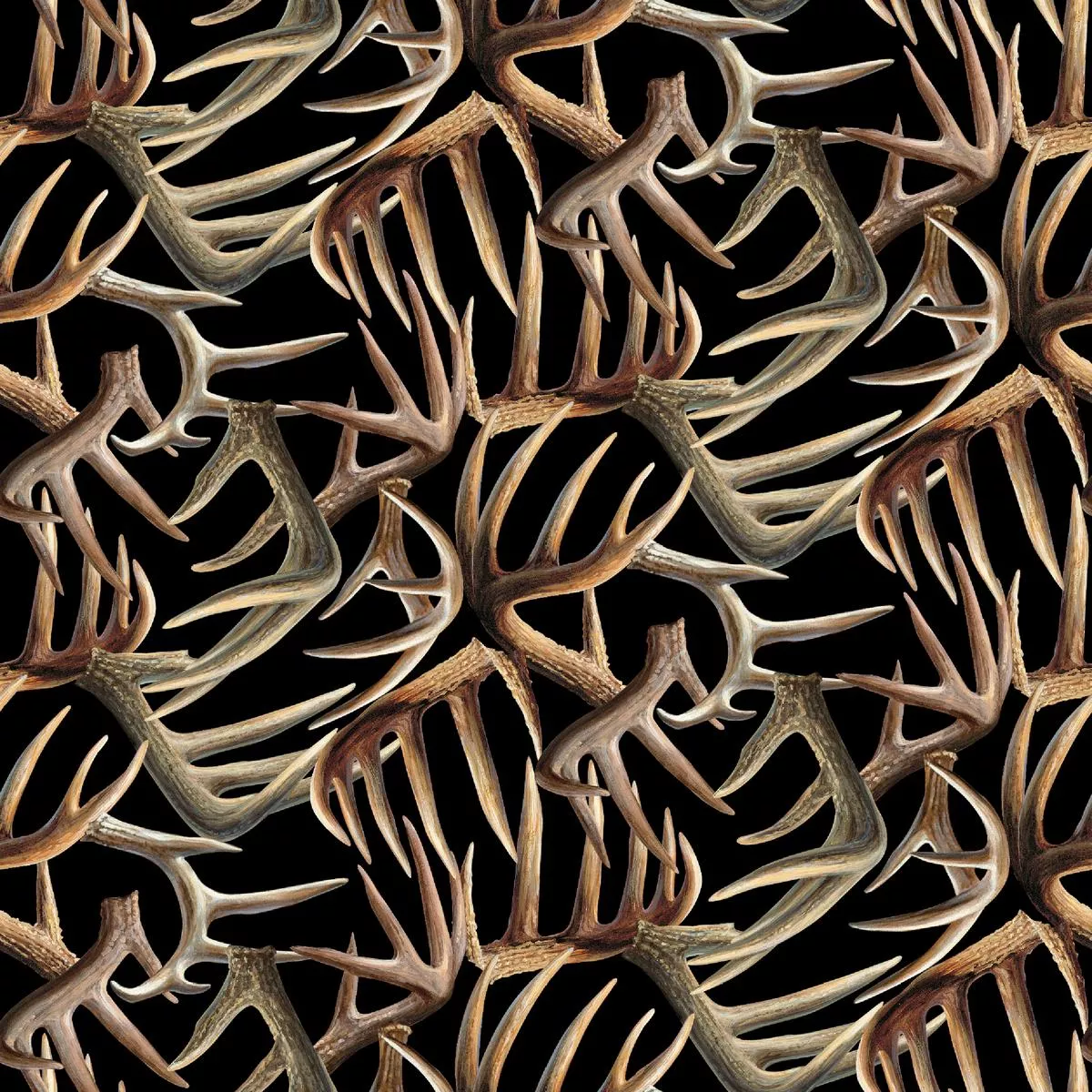 wild-wings-eastern-edge-deer-antlers-fabric Wild Wings Eastern Edge Deer Antlers Fabric