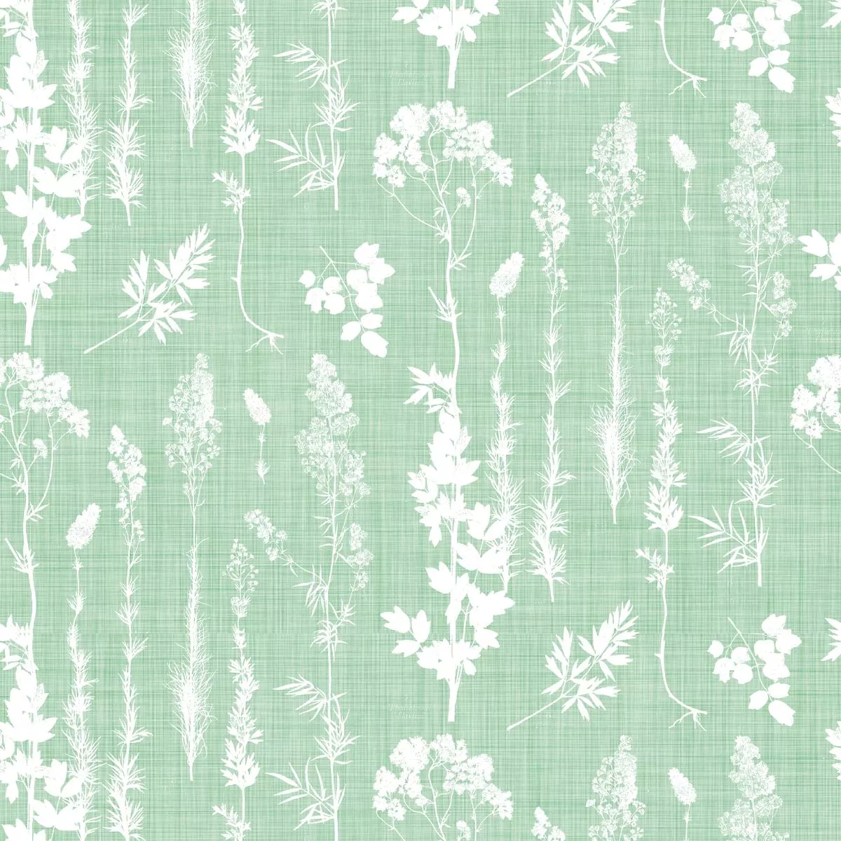 wildflower-silhouettes-on-green-fabric Wildflower Silhouettes on Green Fabric