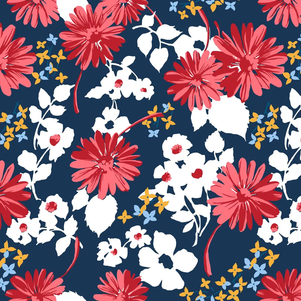 wildflower-waltz-deep-navy-fabric Wildflower Waltz, Deep Navy Fabric