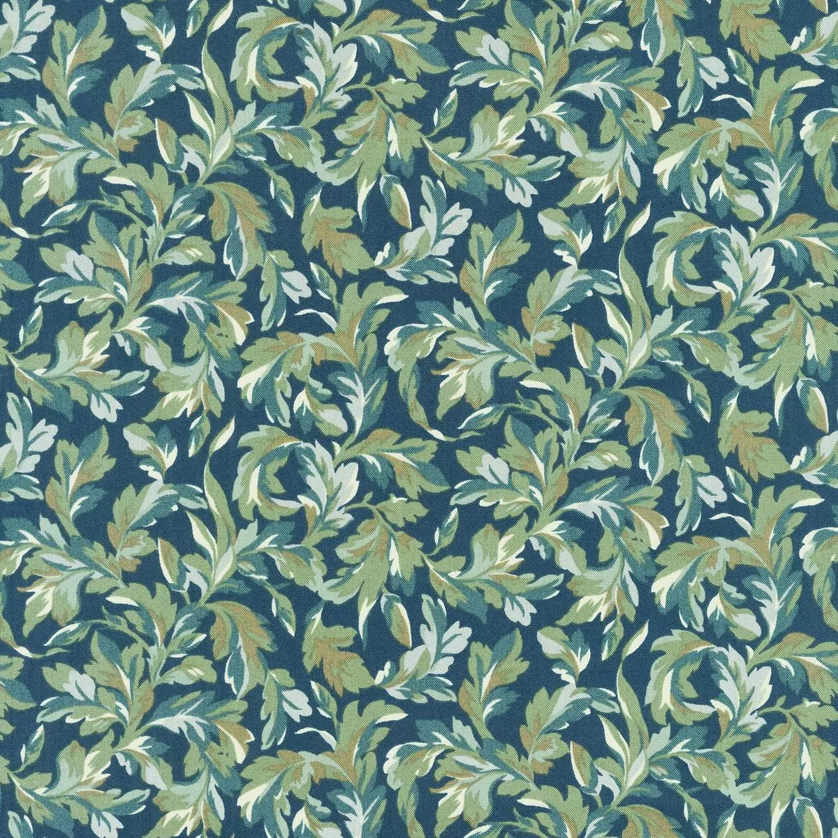 willoughby-leaves-navy-yardage Willoughby – Leaves Navy Yardage