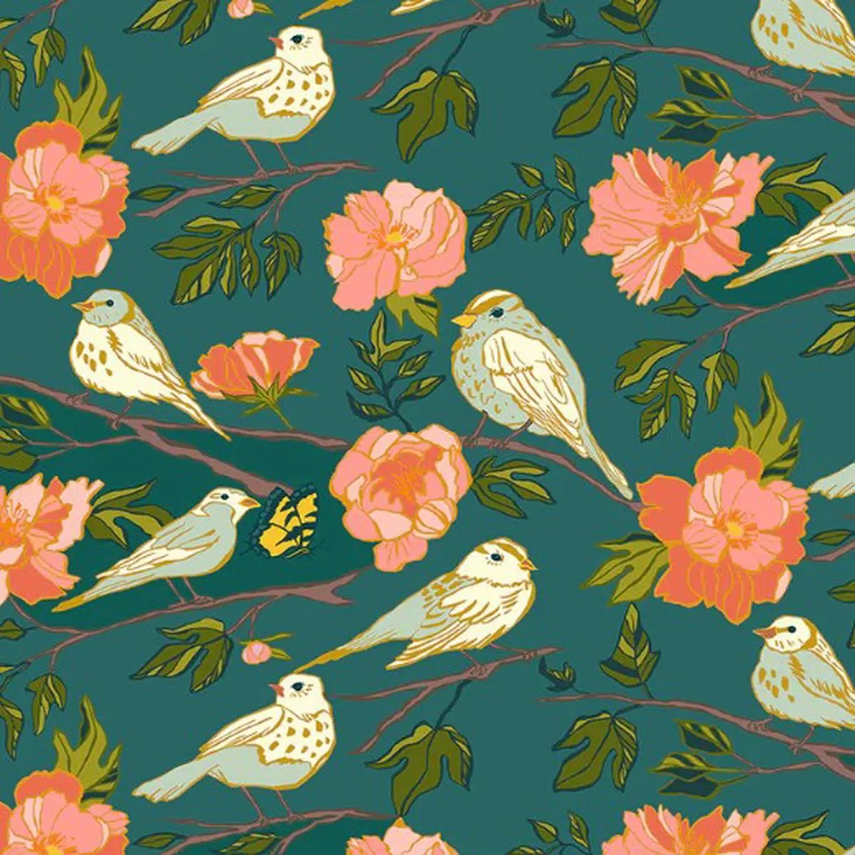Windham – Lush life – Birds of a Feather teal 54712-2