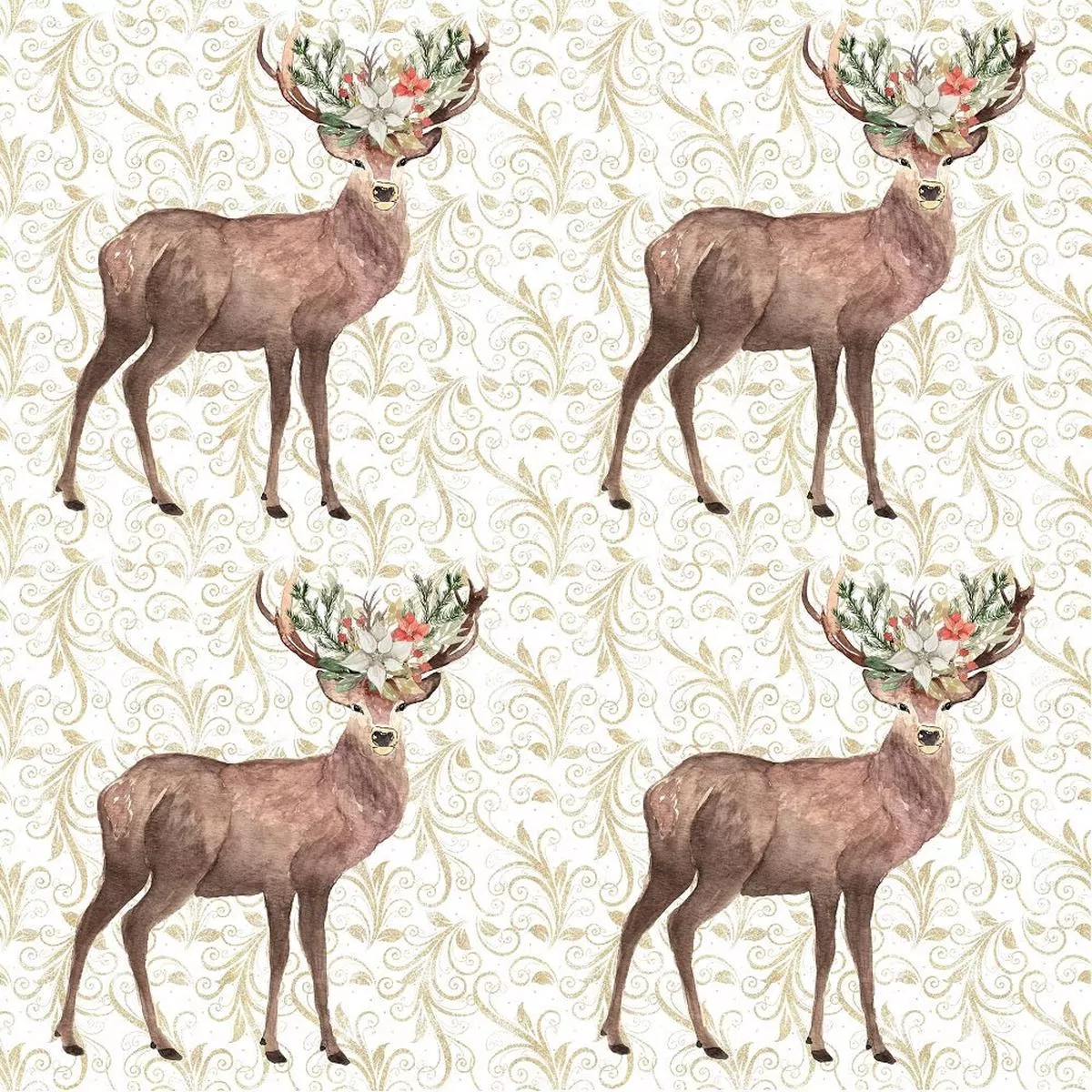 winter-dreams-floral-deer-fabric-white Winter Dreams Floral Deer Fabric – White