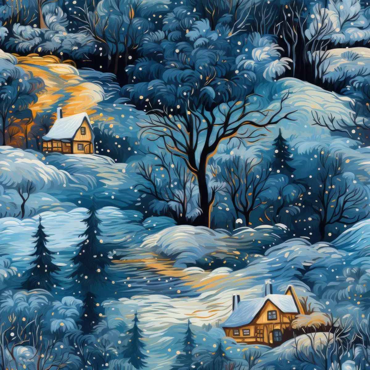 Winter Under the Dawn Pattern 27 Quilting Cotton Fabric